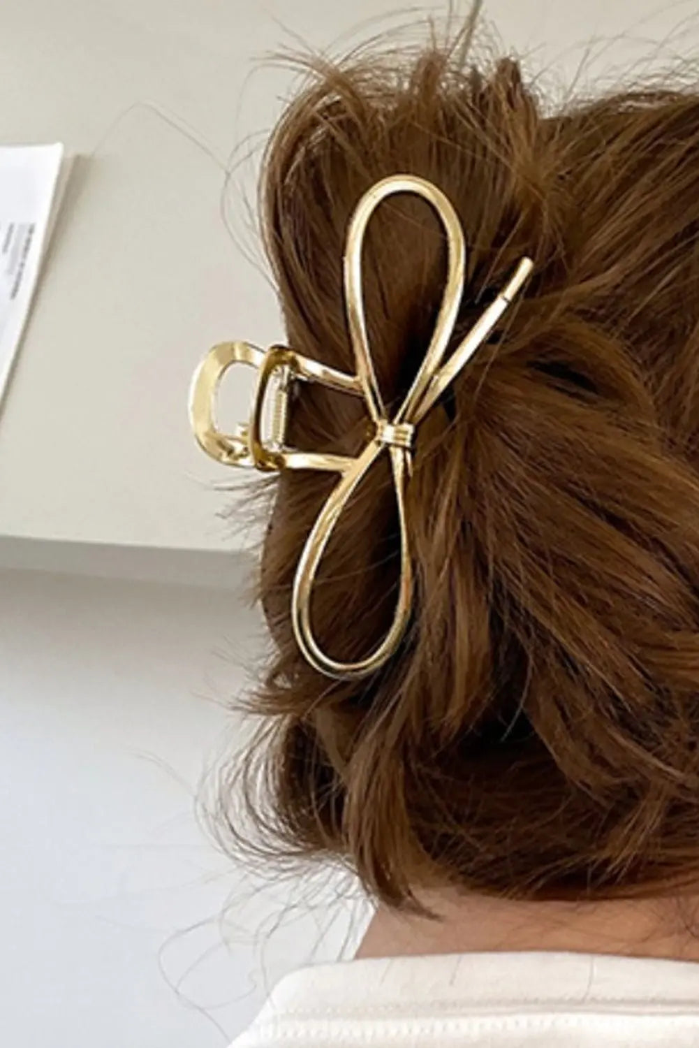 Gold Bowknot Shape Claw Clip - Urban Elegance