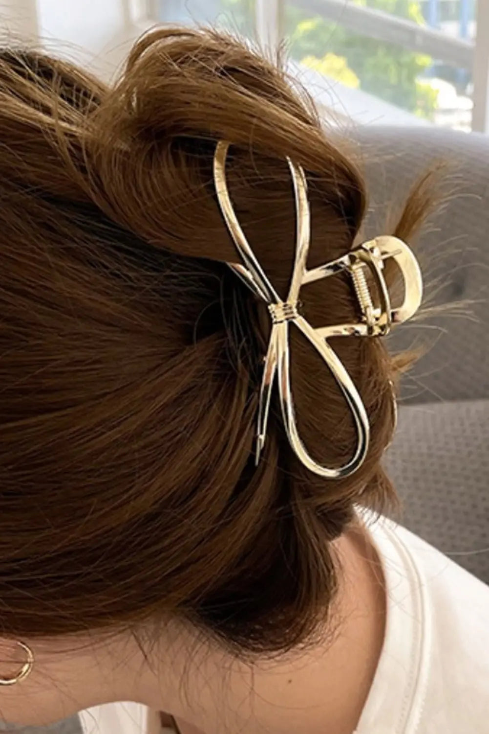 Gold Bowknot Shape Claw Clip - Urban Elegance